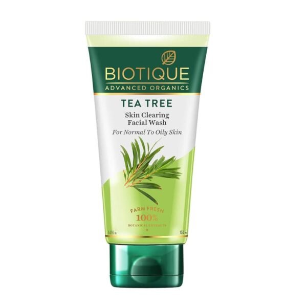 Biotique Tea Tree Skin Clearing Facial Wash 150ml for normal to oily skin with botanical extracts