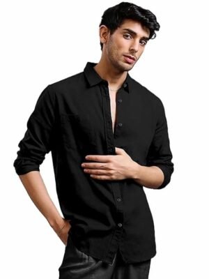 black men’s khaadi cotton long sleeves casual shirt