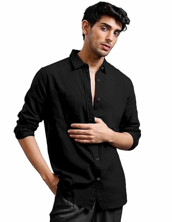 black men’s khaadi cotton long sleeves casual shirt