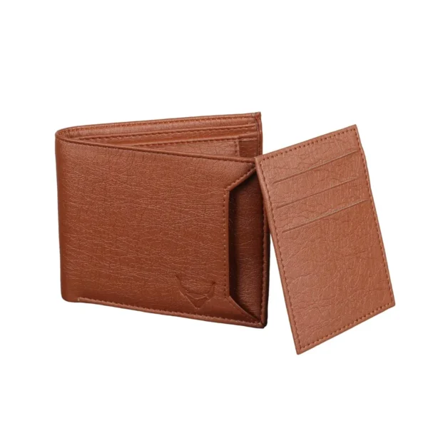Men’s Brown PU Leather Wallet | Slim Bifold Wallet for Daily Use