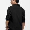 men’s solid black khaadi cotton casual shirt