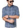 men’s checkered slim fit cotton casual shirt