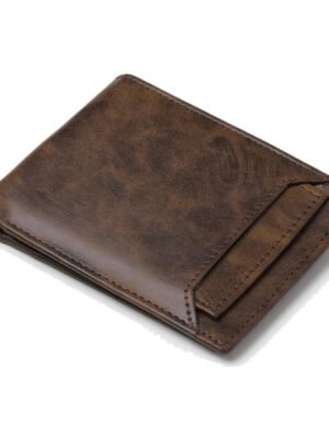 men’s wallet dark brown slim fold