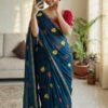 Rangoli Silk Hand Work Saree with Jari Mirror Work