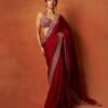 Red Soft Rangoli Silk Saree with Sequence and Dori Embroidery Work