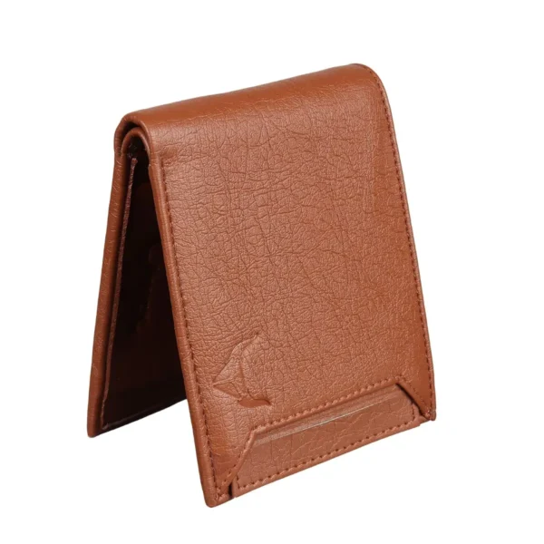 Men’s Brown PU Leather Wallet | Slim Bifold Wallet for Daily Use