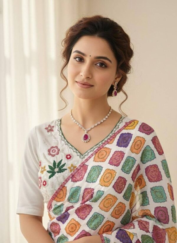 White Soft Georgette Wedding Saree For Women