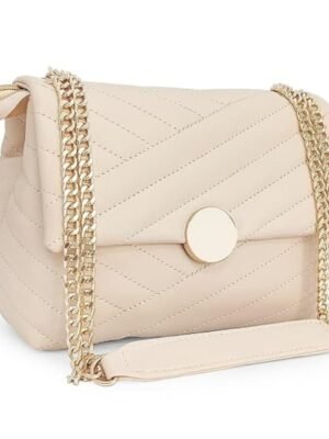women’s girls quilted cross body sling bag gold chain