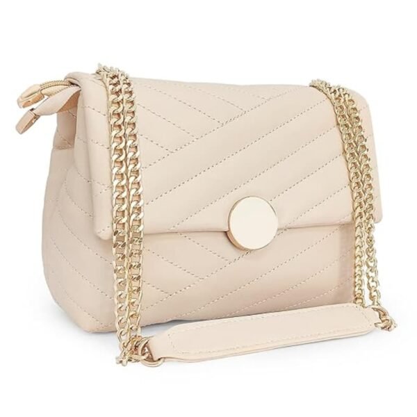 women’s girls quilted cross body sling bag gold chain