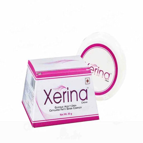 Xerina cream 50gm with glycolic acid and urea for dry rough cracked feet skin care treatment
