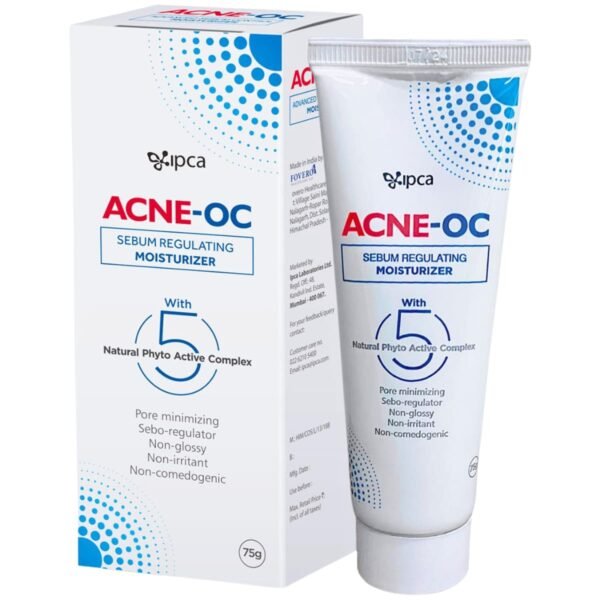 Acne-OC Sebum Regulating Moisturizer 75gm Acne-OC Sebum Regulating Moisturizer 75gm tube on white background