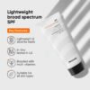 Minimalist SPF 50 Sunscreen packaging showing directions for use