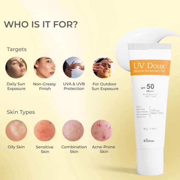 UV Doux Silicone Sunscreen Gel Matte Finish UV Doux Silicone Sunscreen Gel suitable for all skin types